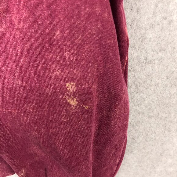 We The Free People Distressed Acid Wash Red Longsleeve Size Small - Picture 4 of 9